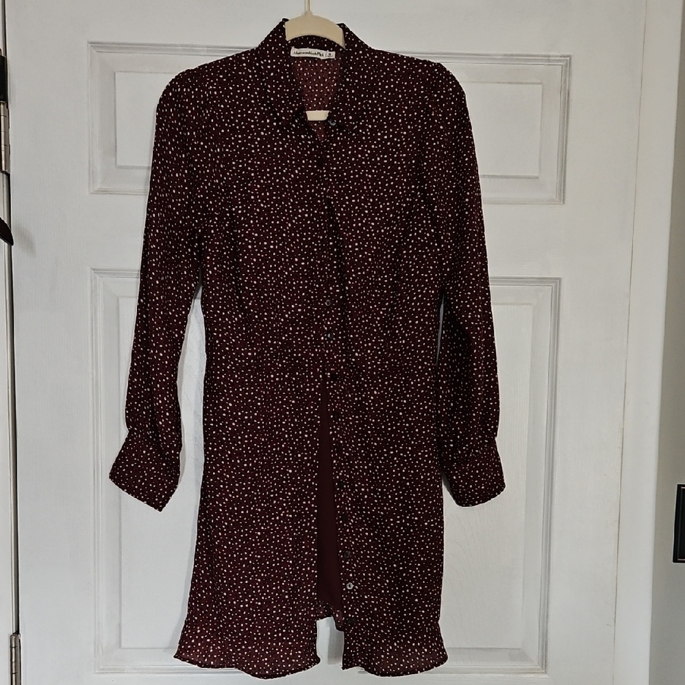 Abercrombie & Fitch Maroon Long Sleeve Dress